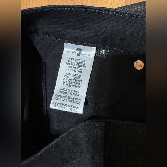 7 For All Mankind Snake Gold Design Black Ankle Pants Size 31 - Picture 5 of 10